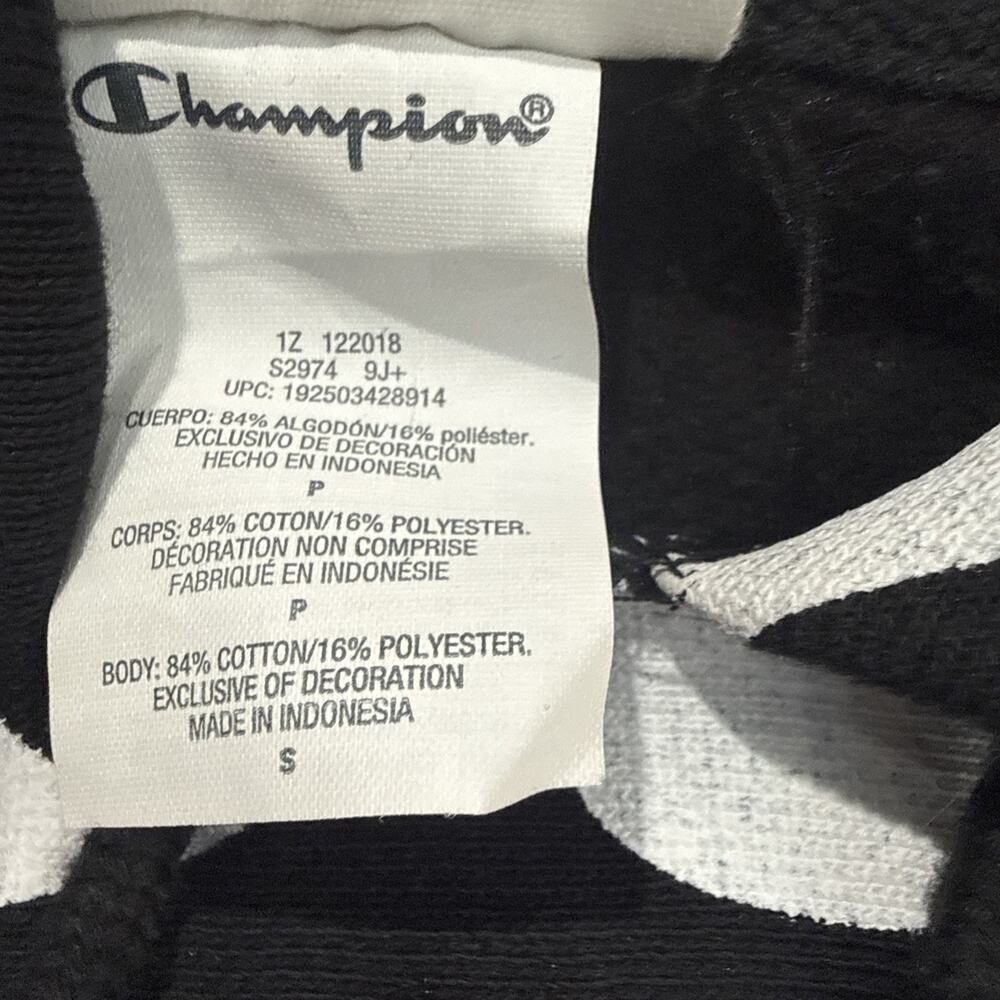 Champion Reverse Weave All Over Print AOP Hoodie Black White Pullover Size Small - Picture 5 of 12
